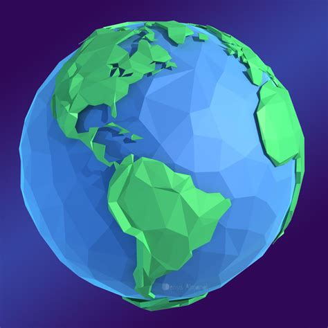 Earth Concept D Model Low Poly D Models Low Poly Earth Art