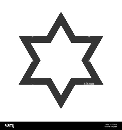 Star of David isolated. Vector Star isolated. Black star in flat design ...