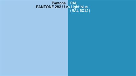 Pantone 283 U Vs Ral Light Blue Ral 5012 Side By Side Comparison