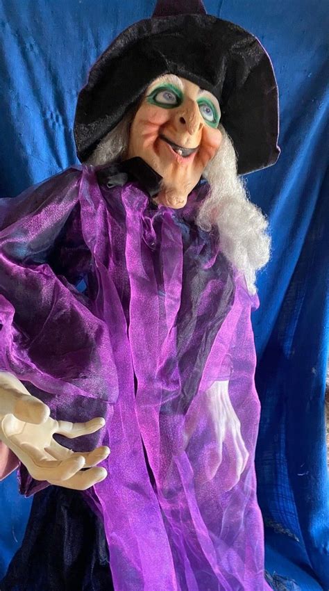 Creepy Life Size Hanging Animated Talking Witch Halloween Haunted