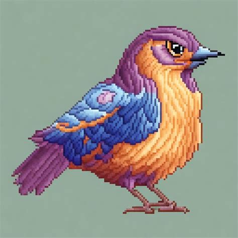 Premium Ai Image Pixel Art Bird