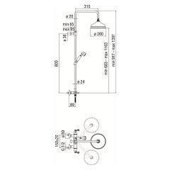 Nobili Db Cr Dubai Colonne De Douche Thermostatique Avec Pomme