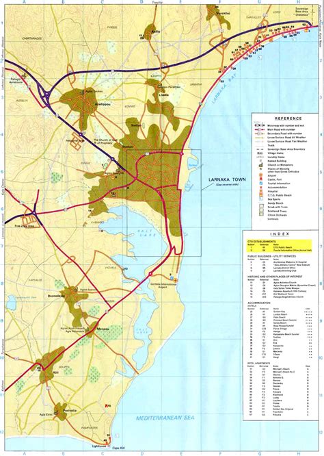 Larnaca Maps. Larnaca area map and Larnaca city map.