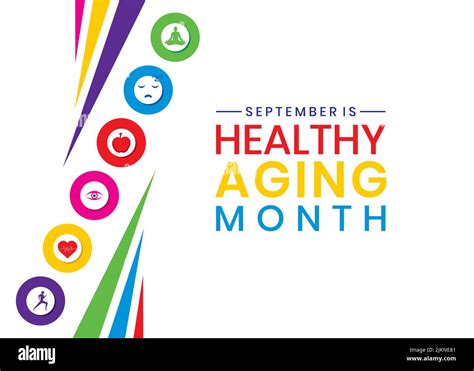 Vector Illustration Of Healthy Aging Month Concept Design Stock Vector