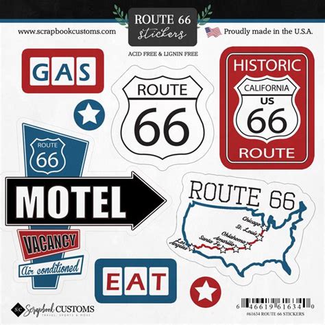 Route 66 Stickers 546619616340