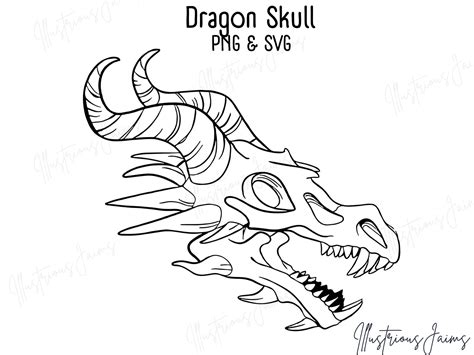 Dragon Skull SVG, Dragon Skeleton, Dragon SVG Cut File for Cricut, Dragon Head (Instant Download ...