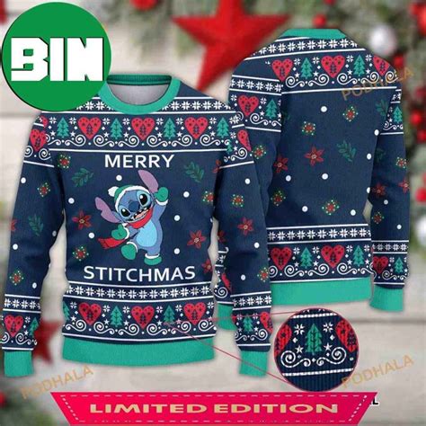 Lilo And Stitch Disney Merry Stitchmas Ugly Christmas Sweater Binteez