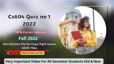 Cs604 Quiz No 1 Cs604 Quiz 1 Solution Fall 2022 Cs604 Quiz No 1