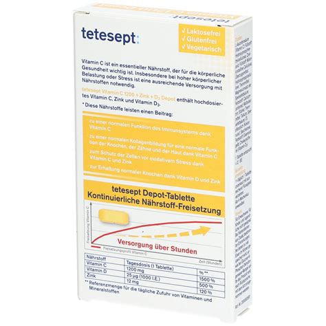 Tetesept Vitamin C 1200 Depot Zink D3 30 St Shop Apotheke