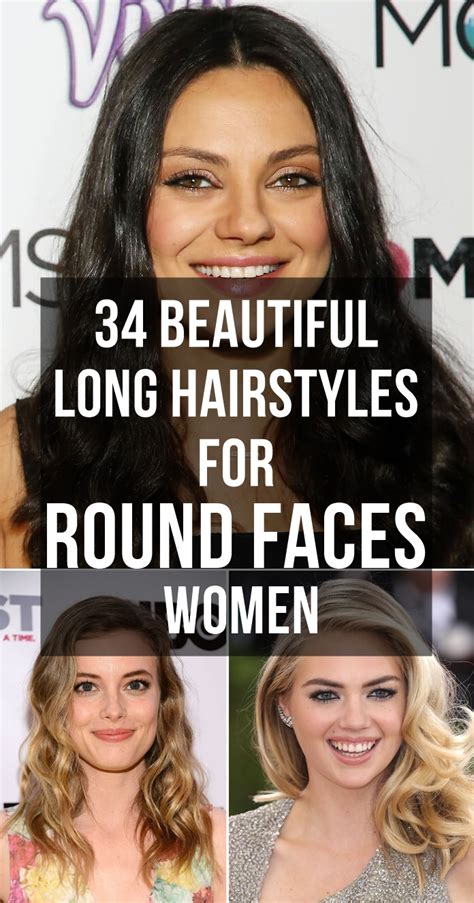 34 Beautiful Long Hairstyles For Round Faces Women