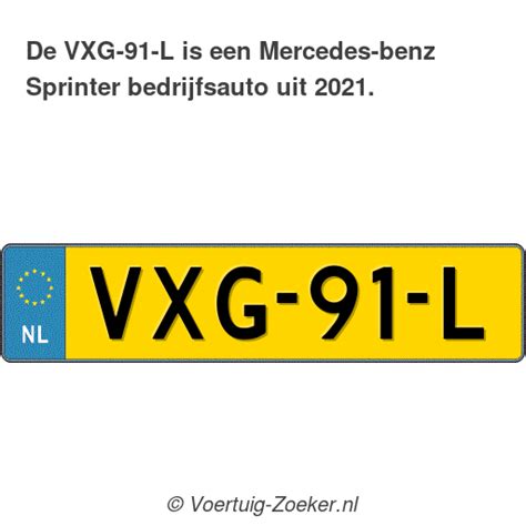 Kenteken Vxg L Mercedes Benz Sprinter Bedrijfswagen Vxg L