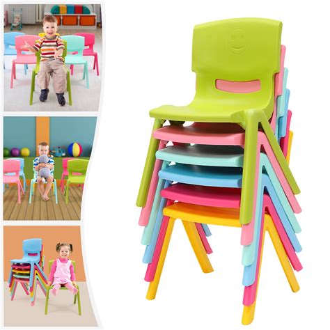 Wuzstar 6PCS Stackable School Chairs Colorful Plastic Classrooms Chairs ...