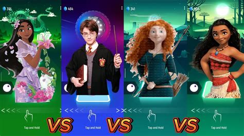 Encanto Isabela Vs Harry Potter Vs Brave Merida Vs Moana Tiles Hop