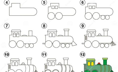 How To Draw A Locomotive Or Train Step By Step Train Drawing Lesson ...