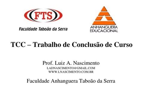 Ppt Tcc Trabalho De Conclus O De Curso Powerpoint Presentation