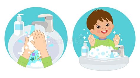 Kids Washing Hands Stock Illustrations – 548 Kids Washing Hands Stock ...