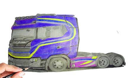 How To Draw A Truck Van Scania Youtube