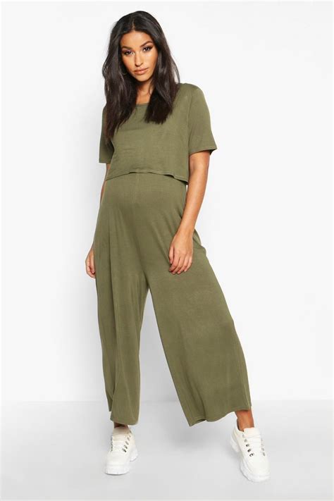 Maternity Nursing Culotte Jumpsuit Boohoo Uk