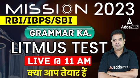 Mission Rbi Ibps Sbi Grammar Litmus Test English Grammar For