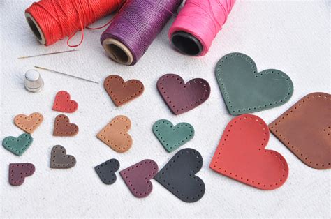 Patches Of Leather Hearts With Holes Etsy