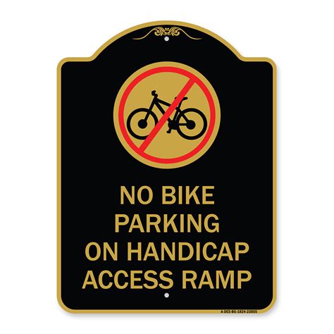 Signmission Designer Series Sign No Bike Parking On Handicap Access