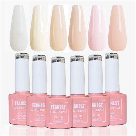 Amazon FZANEST Rubber Base Gel Polish For Nails Set Builder Base