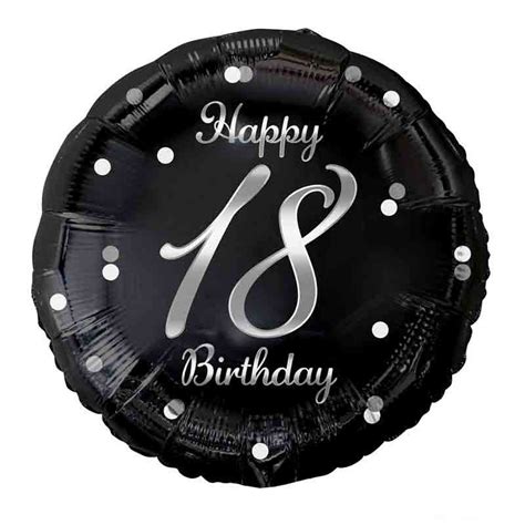 Palloncino Foil Tondo 18 Anni Nero E Argento 43 Cm