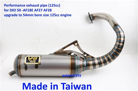 V8 Performance 125cc Exhaust Pipe For Honda DIO 50 AF18E AF27 AF28 SYM