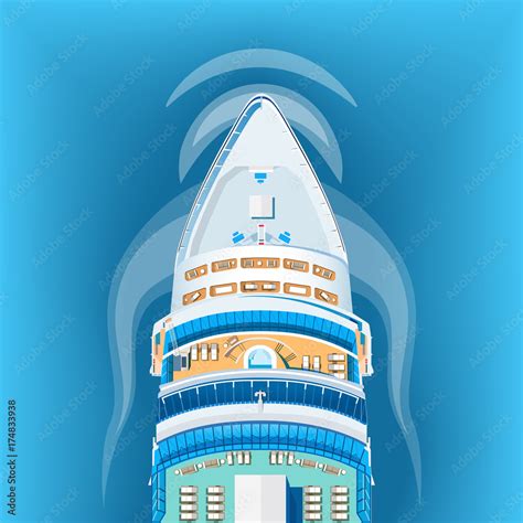 Ship top view vector illustration Stock Vector | Adobe Stock