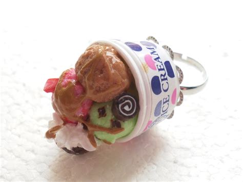 Tub Of Icecream Ring Polymer Clay By Giraffeskiss On Etsy Ice Cream