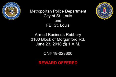 FBI St. Louis – Armed Business Robbery on June 23, 2018 — FBI