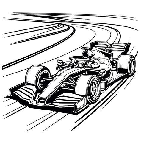 Dessin gratuit à colorier et à imprimer - Coloriage Voiture de course