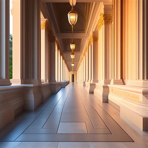 Premium Ai Image Long Gallery Corridor Built In Classical Style