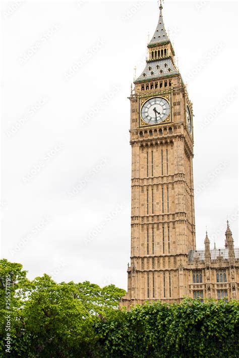 Big Ben Great Bell Clock At The Palace Of Westminster In London England