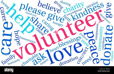 Volunteer Word Cloud On A White Background Stock Vector Image And Art Alamy