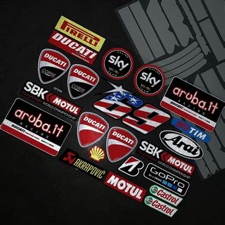 Ducati Reflective Motorcycle Stickers Side Strip Bike Helmet Decals