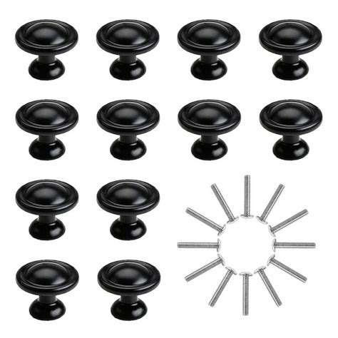 Schubladenknöpfe YMWALK 12PCS Mattierte schwarze Schrankknöpfe 28MM