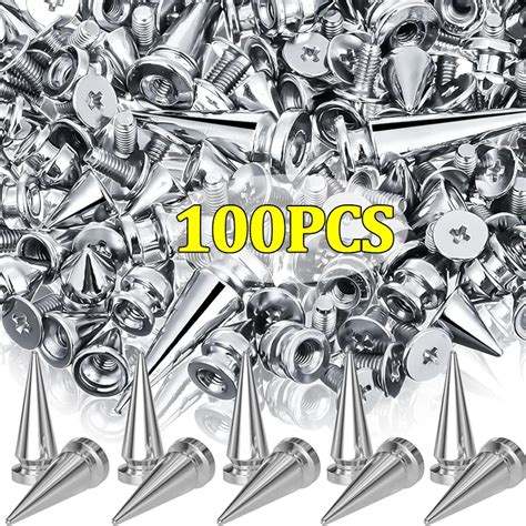 10 100pcs Runde Kegel Nieten Spikes Metall Screw Back Nieten DIY Leder