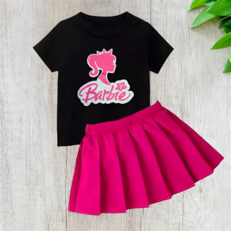 Jual Set Baju Barbie Anak Perempuan Setelan Kaos Rok Anak Perempuan