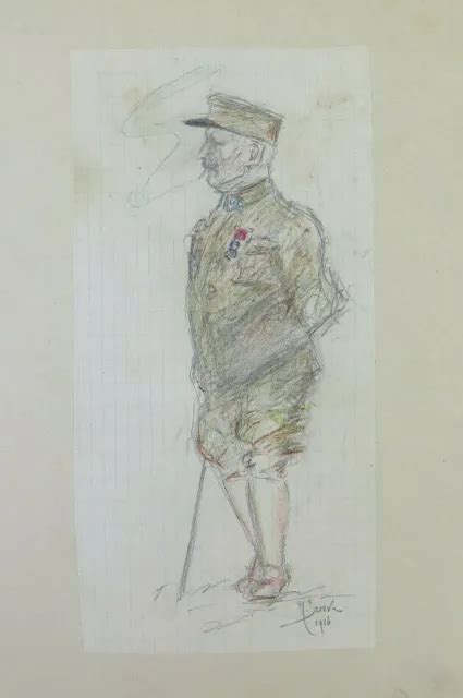 ANCIENNE PORTRAIT DE Soldat Première Guerre Mondiale En Uniforme Signé