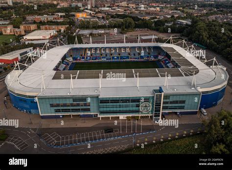 An Aerial View Of Leicester And The King Power Stadium Hi Res Stock