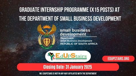 Graduate Internship Programme X15 Posts At The Department Of Small