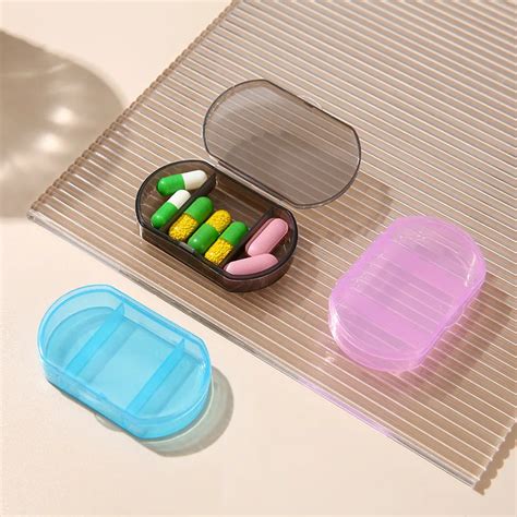 Mini Portable Pill Case Compartments Transparent Plastic Small