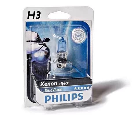 Lampara H3 Philips 12v Halogena Bluevision Xenon Effect