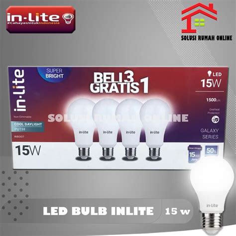 Lampu LED INLITE Paket Beli 3 GRATIS 1 Garansi 1thn In Lite Bulb MURAH