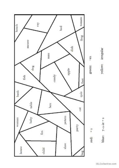 Colouring plurals Deutsch DAF Arbeitsblätter pdf doc