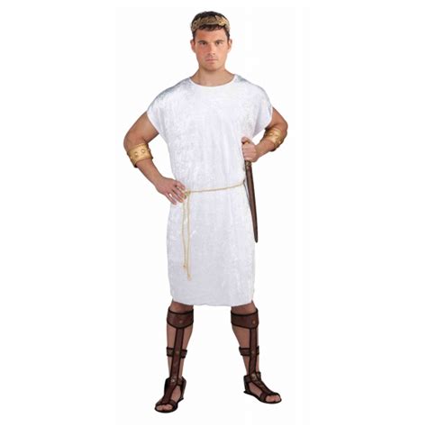 Roman Tunic Costume White Mens Roman Costumes