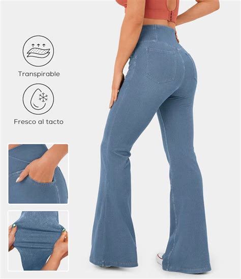 Halaramagic Pantalones De Mezclilla S Per Acampanados Casuales De