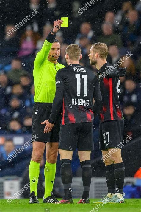 Referee Slavko Vincic Svn Shows Yellow Editorial Stock Photo Stock