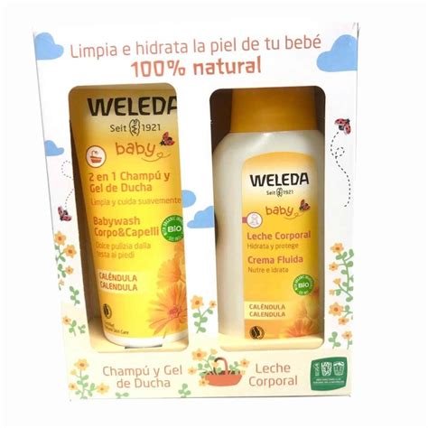 Pack Weleda Champú Gel 200 ml Leche Corporal Bebé 200 ml Okfarma